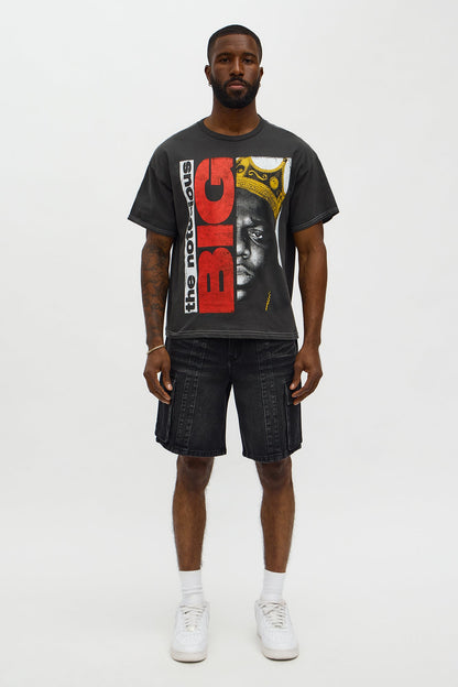 The Notorious BIG King Of New York Boxy Short Sleeve Tee - Black