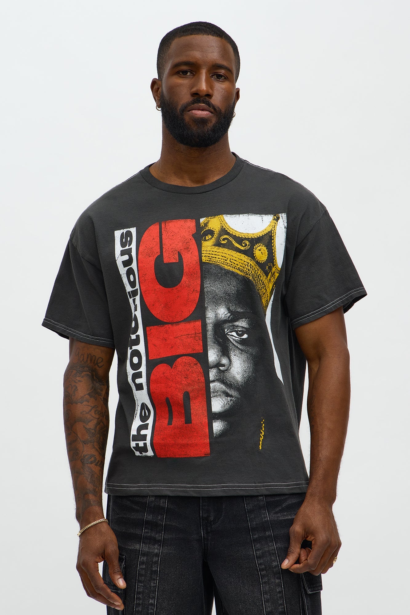 The Notorious BIG King Of New York Boxy Short Sleeve Tee - Black
