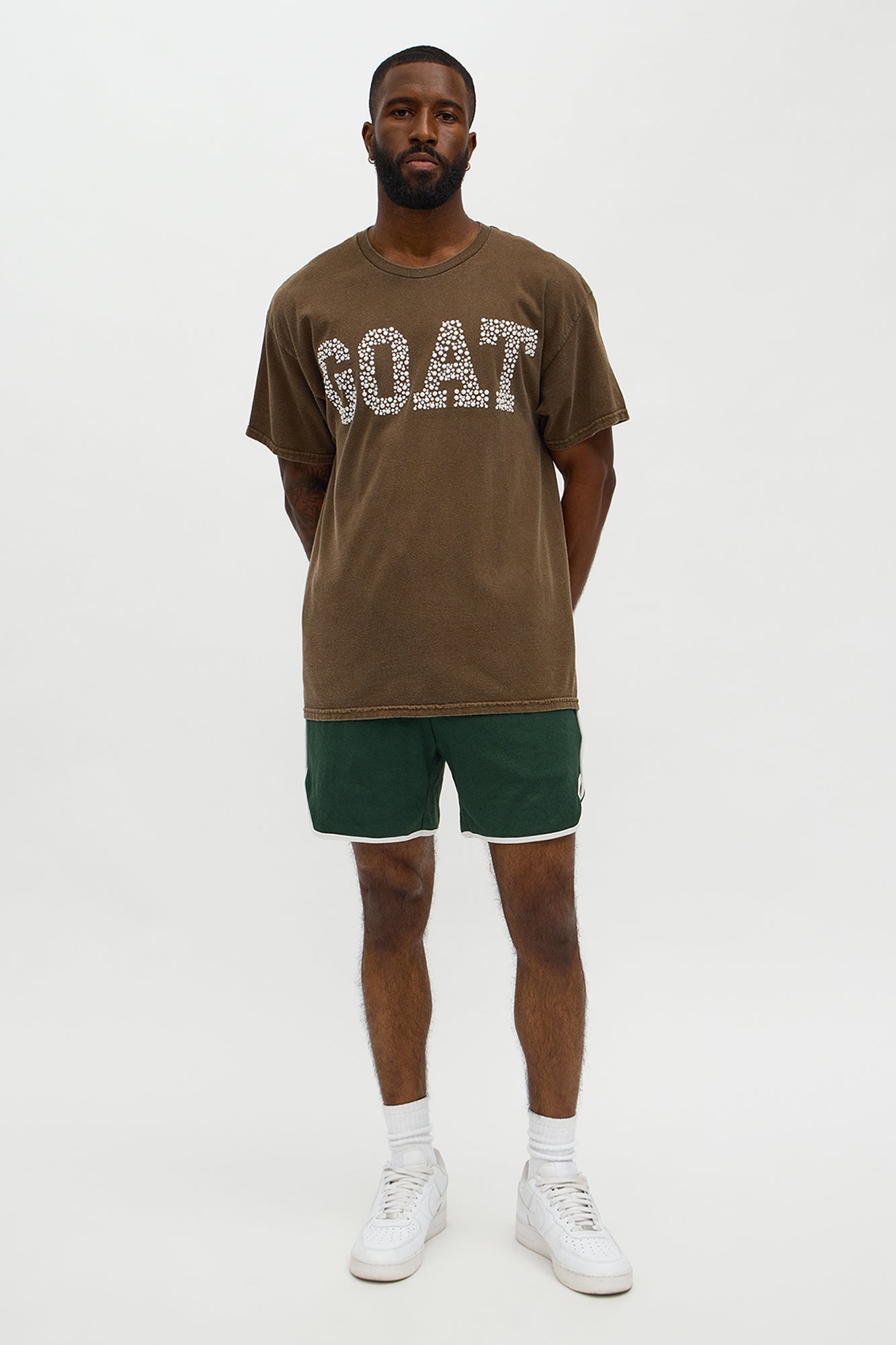 Retro Color Blocked Casual Short - Green/combo