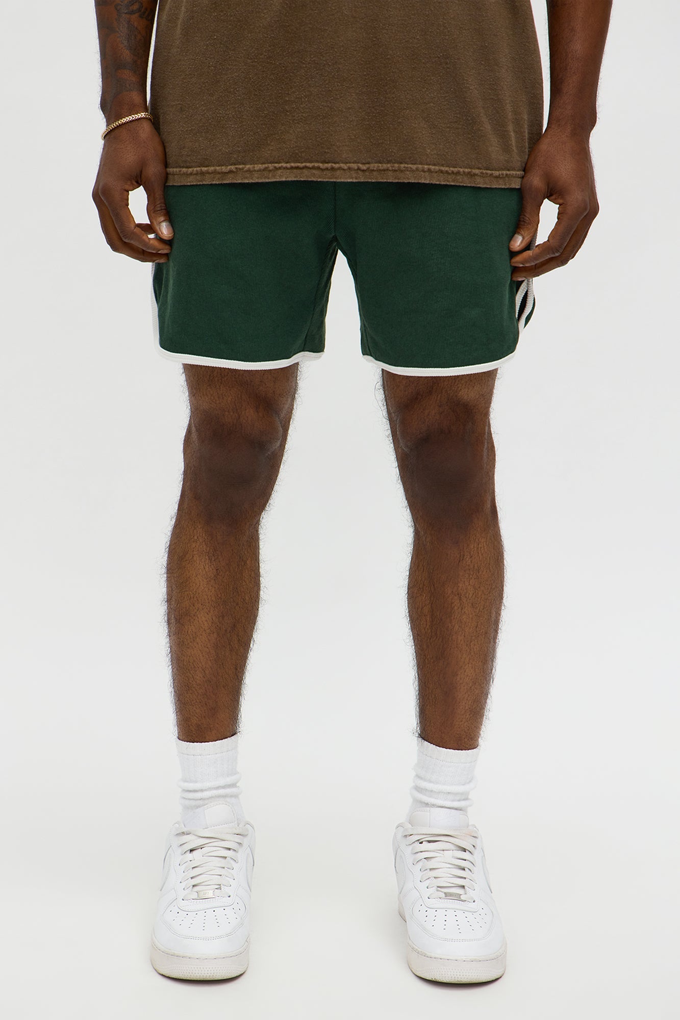 Retro Color Blocked Casual Short - Green/combo