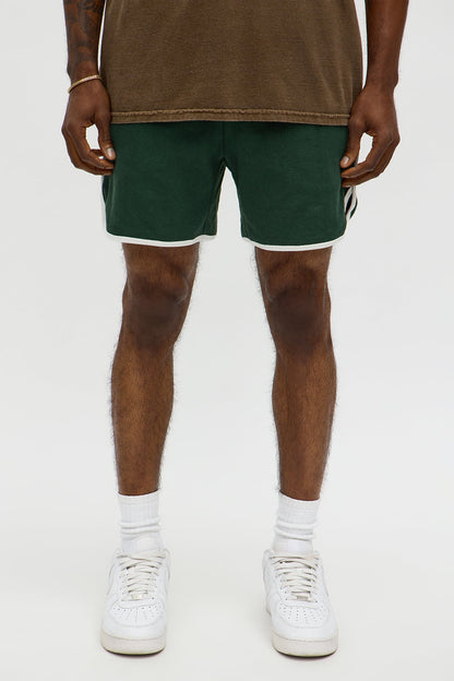 Retro Color Blocked Casual Short - Green/combo