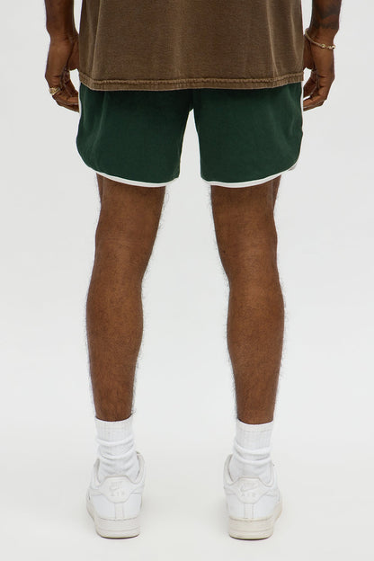 Retro Color Blocked Casual Short - Green/combo