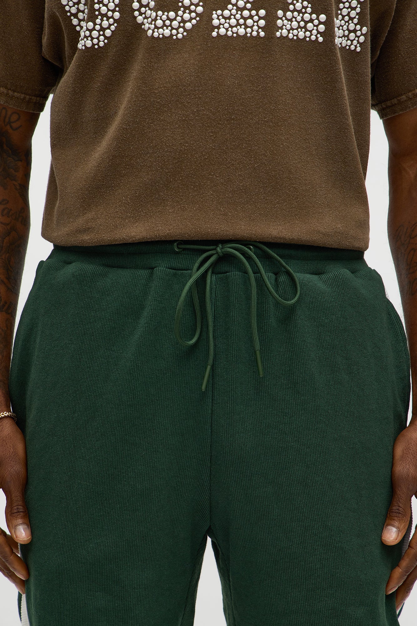 Retro Color Blocked Casual Short - Green/combo