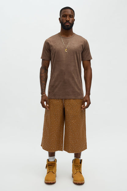 Velour Everyday Crew Tee - Brown