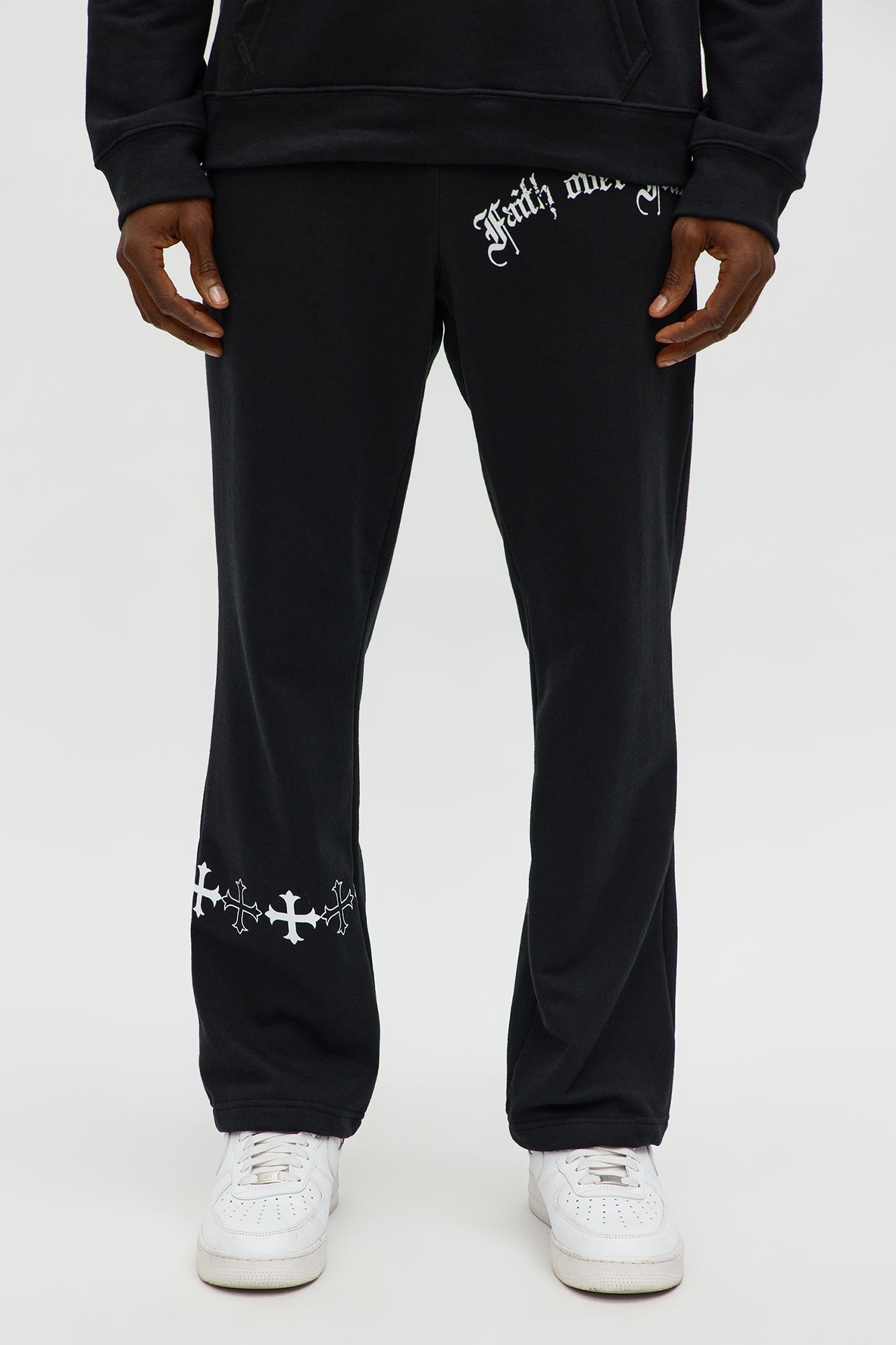 Faith Over Fear Baggy Sweatpants - Black
