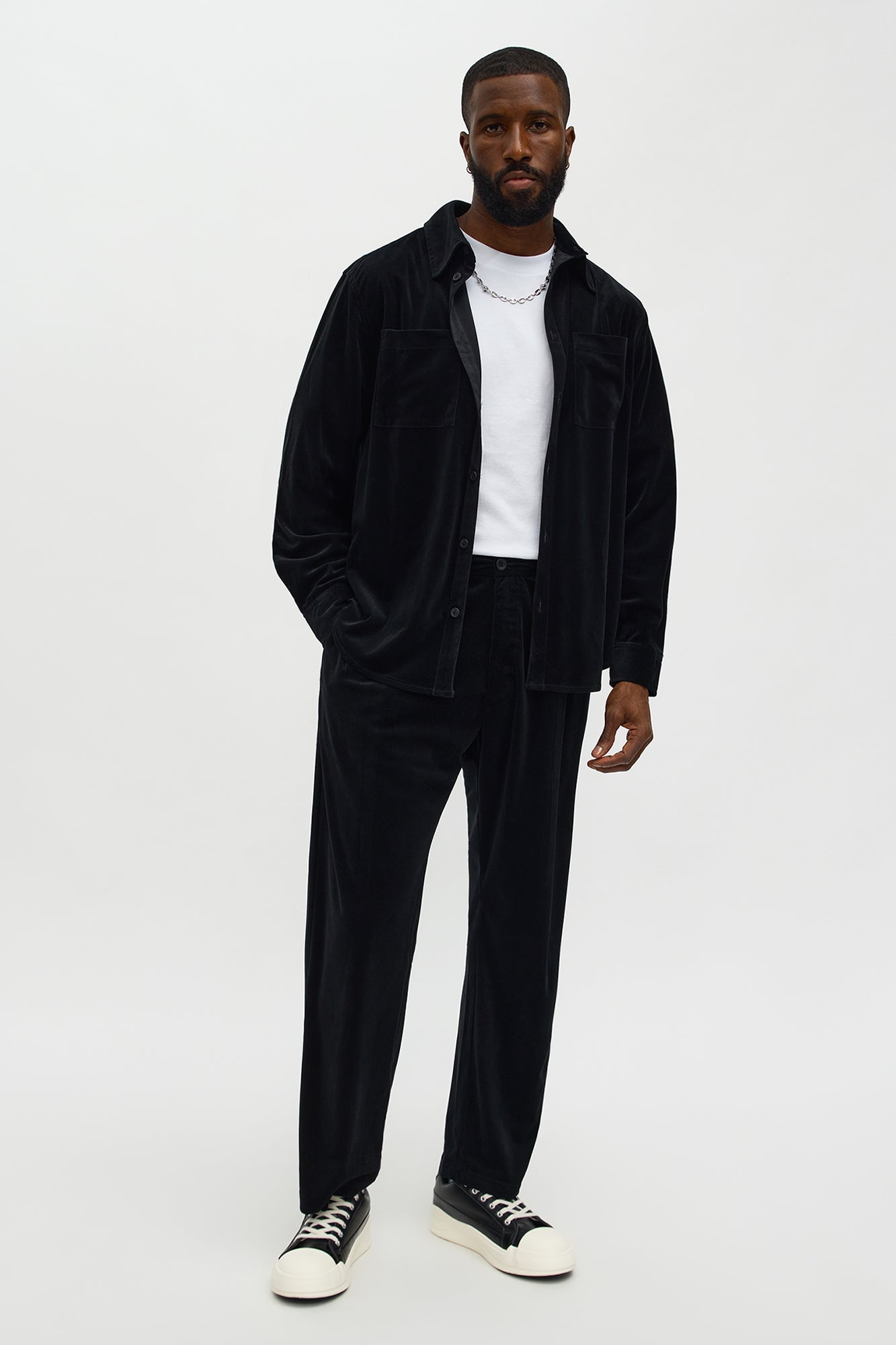 Relaxed Lincoln Park Textured Button Up Shirt - Black