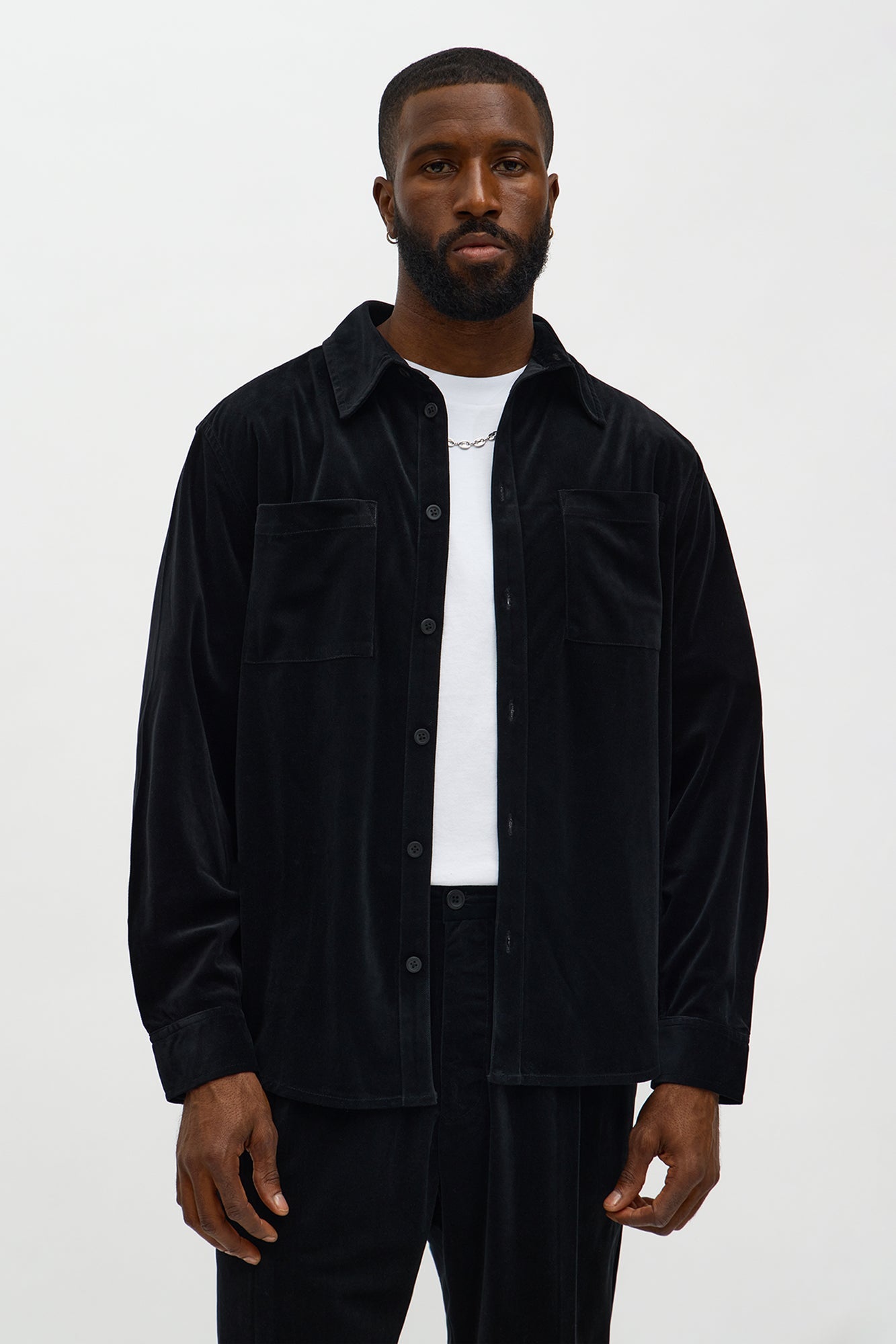 Relaxed Lincoln Park Textured Button Up Shirt - Black