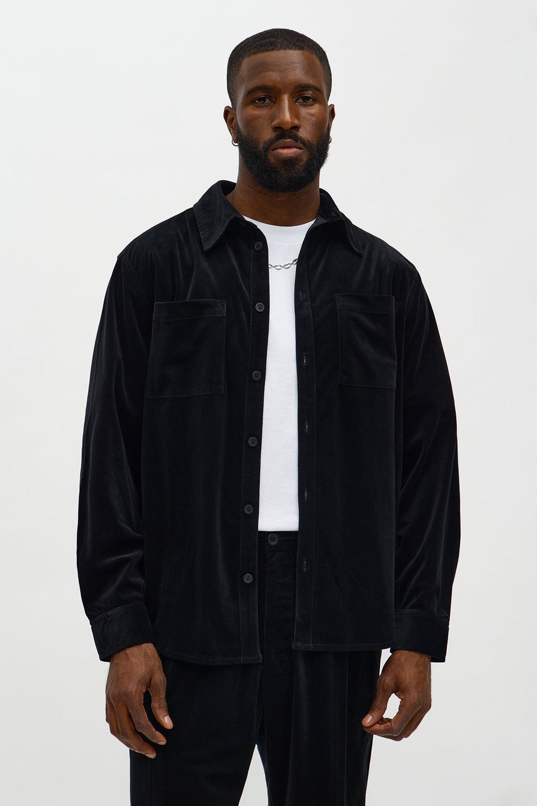 Relaxed Lincoln Park Textured Button Up Shirt - Black