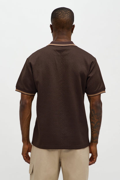 Versailles Grid Polo - Brown