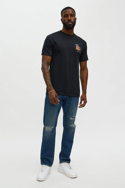 Sunset LA California Short Sleeve Tee - Black