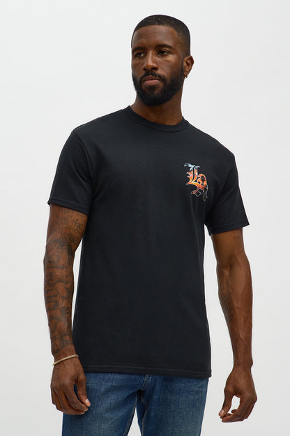 Sunset LA California Short Sleeve Tee - Black