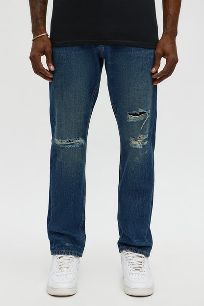 Slim Distressed Flex Jean - Dark Wash