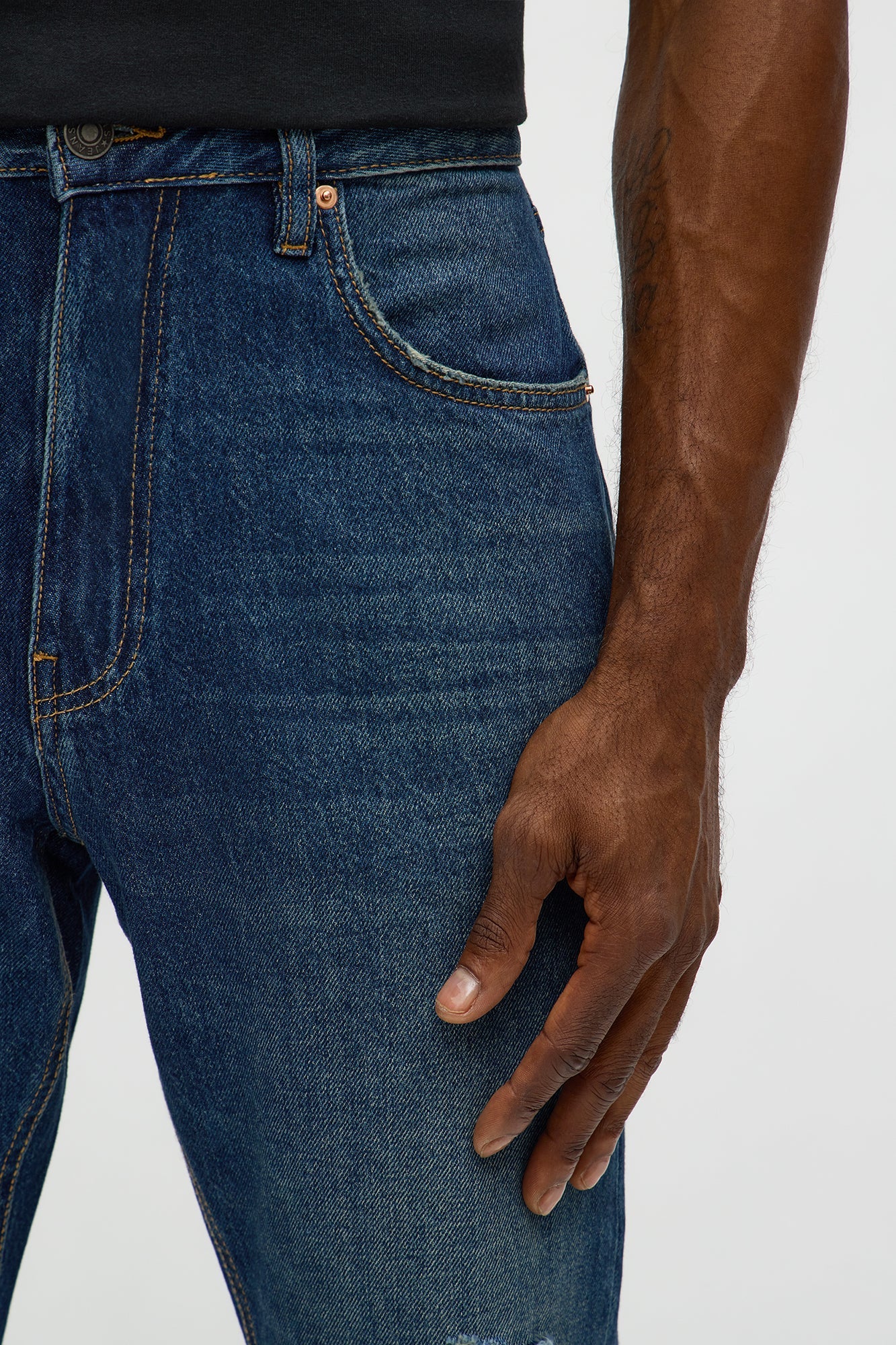 Slim Distressed Flex Jean - Dark Wash