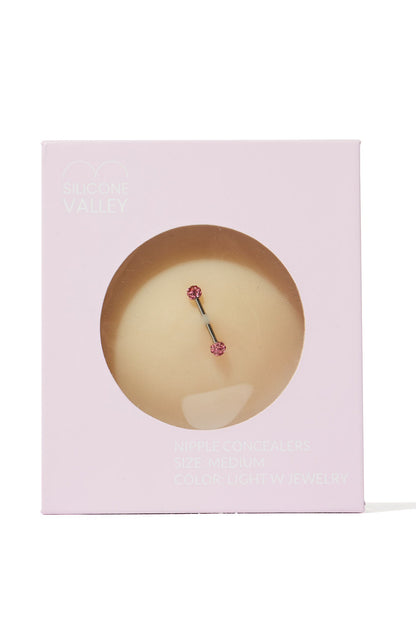 Are Those Real Faux Pierced Nipple Covers - Nude