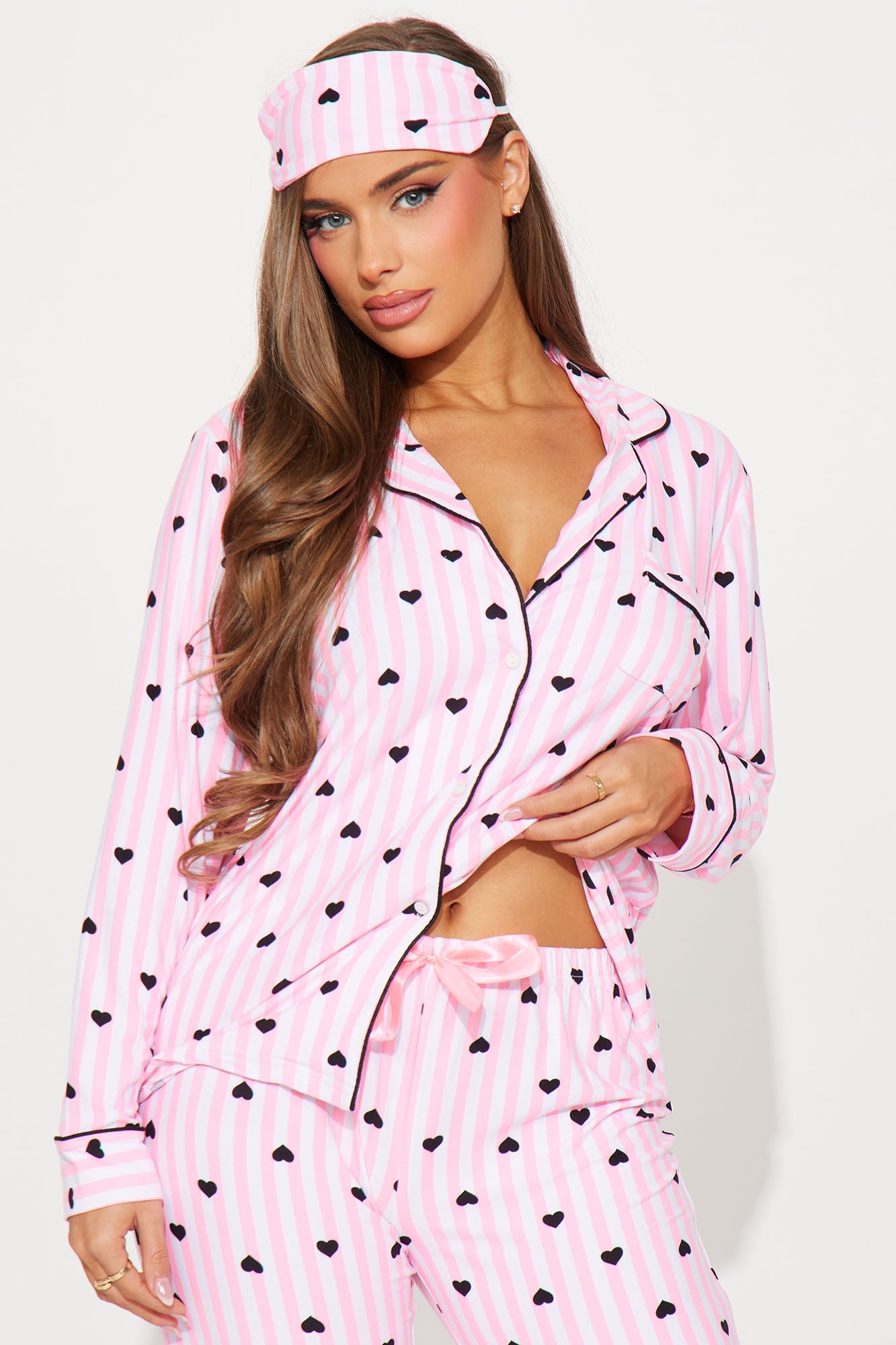 Sleeping In 3 Piece PJ Pant Set - Pink/combo