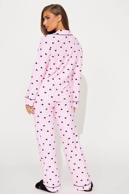 Sleeping In 3 Piece PJ Pant Set - Pink/combo