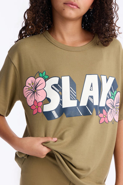 Mini Slay All Day Legging Set - Olive