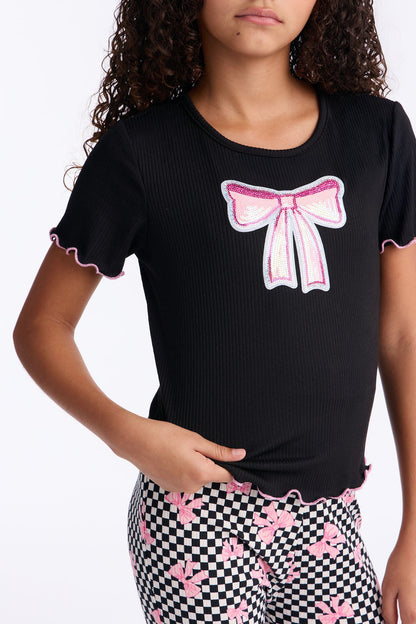 Mini Dreaming Big Flare Leg Pant Set - Black/combo