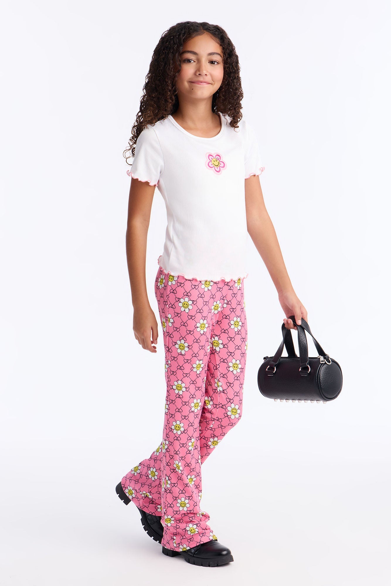 Mini Setting New Goals Flare Leg Pant Set - Black/combo