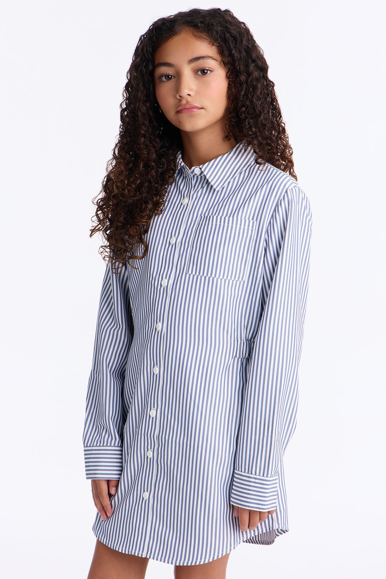 Mini On My Way Striped Shirt Dress - Navy/combo