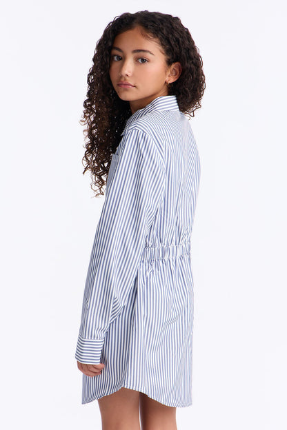 Mini On My Way Striped Shirt Dress - Navy/combo