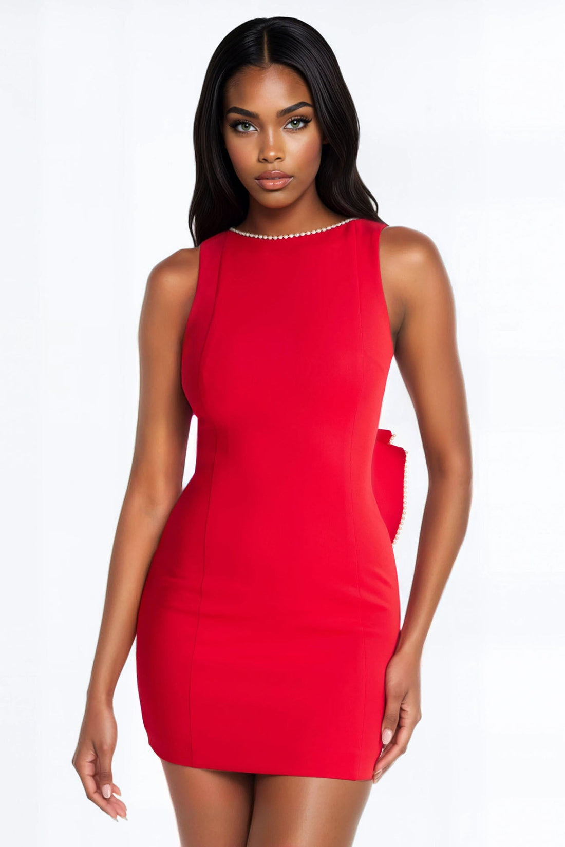 Bride Time Bow Mini Dress - Red