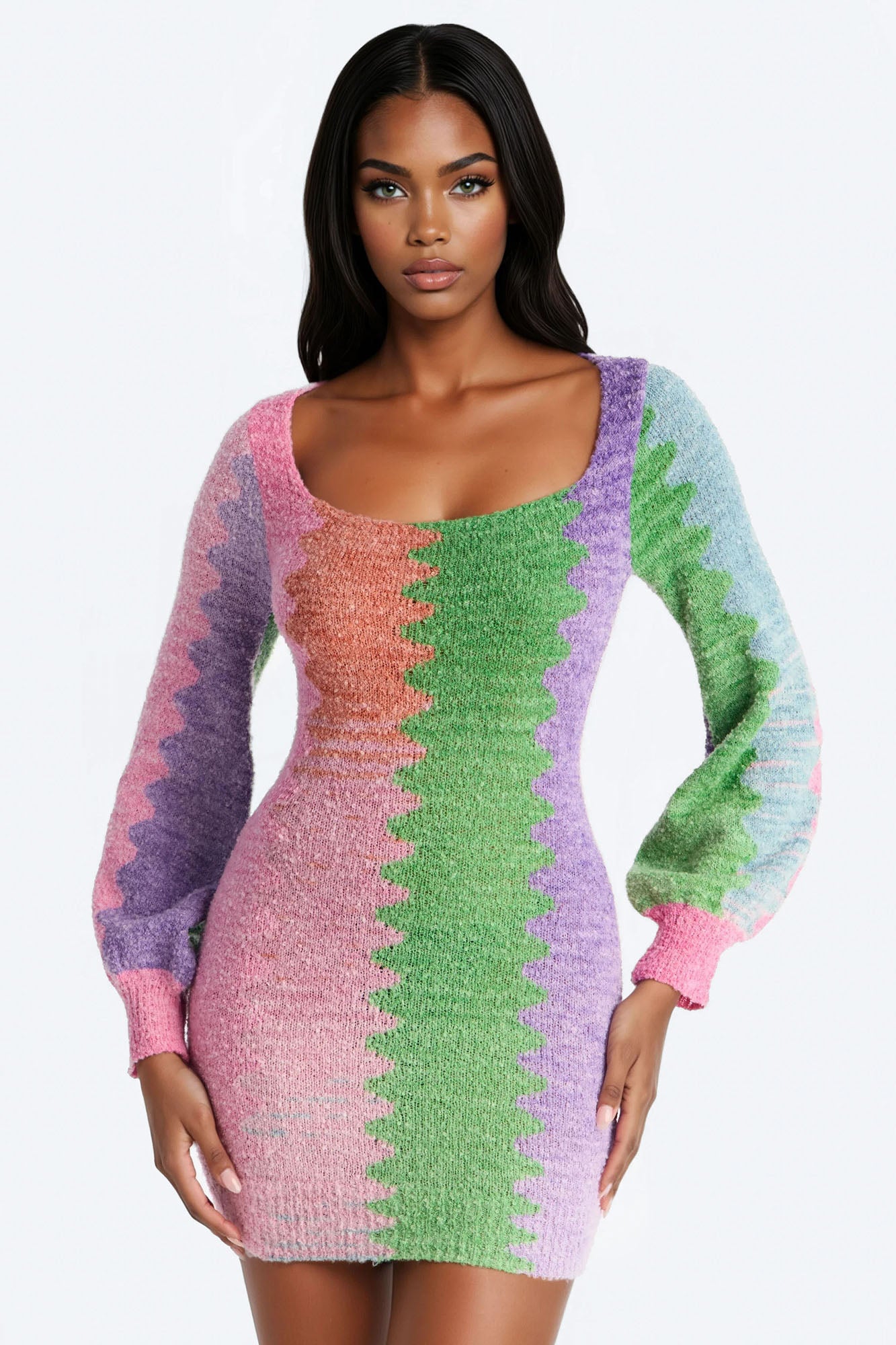 Joslyn Sweater Mini Dress - Multi Color