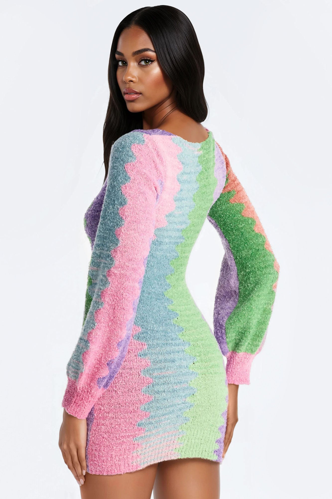 Joslyn Sweater Mini Dress - Multi Color