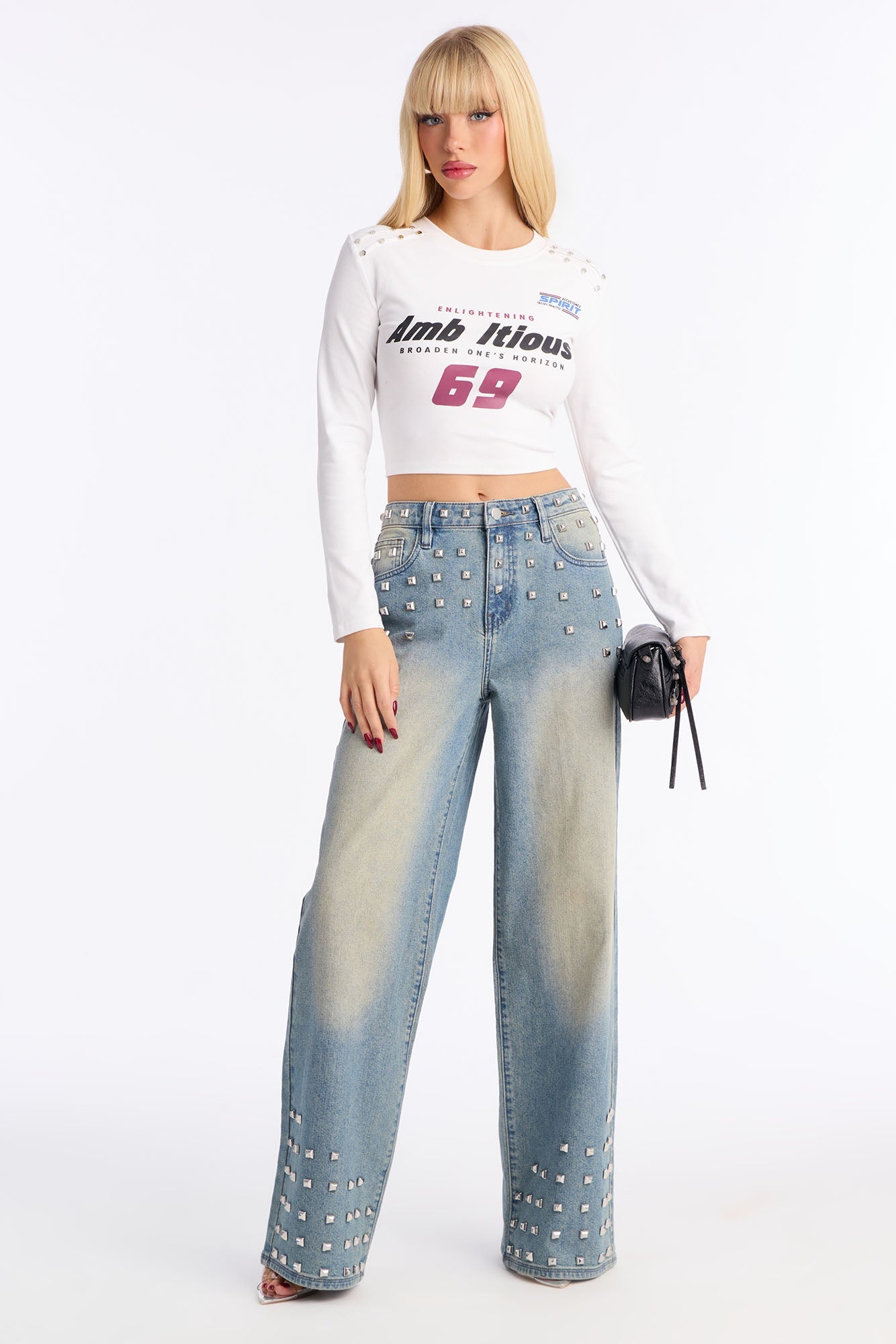 The Front Runner Studded Tinted Jeans - Vintage Wash