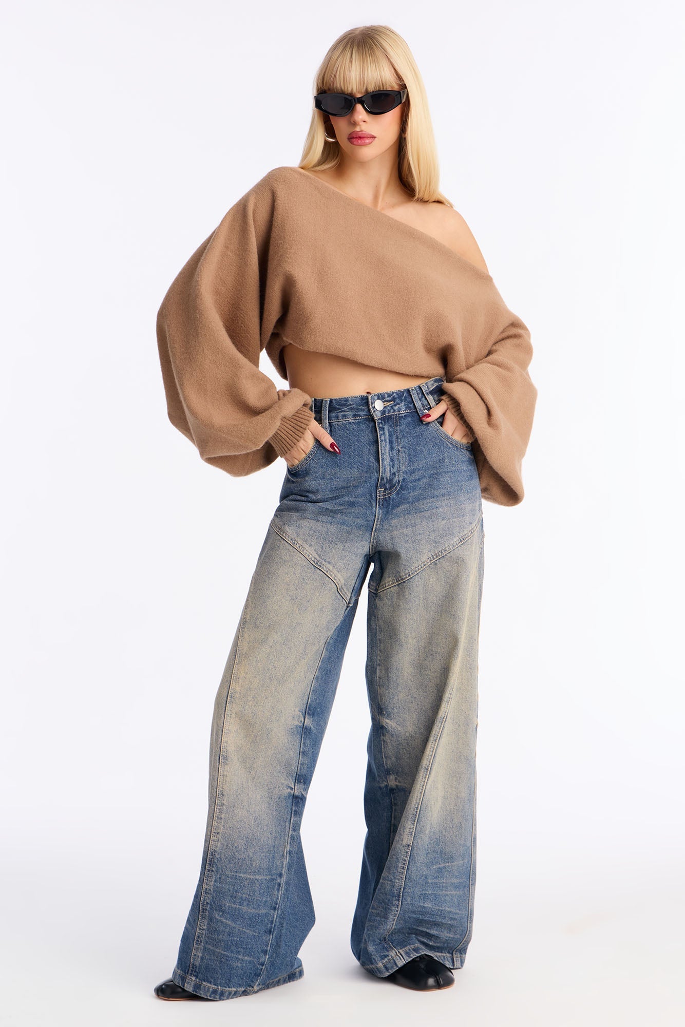 Lost Control Wide Leg Jeans - Vintage Wash