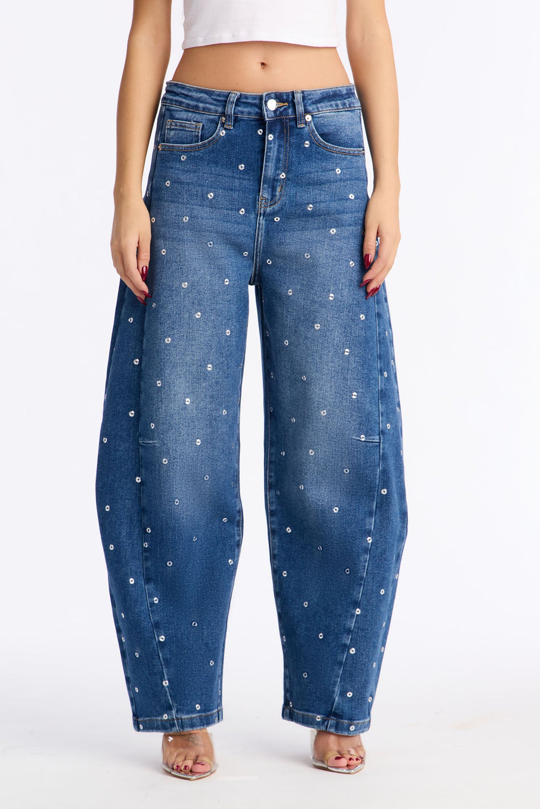 Detroit Stretch Embellished Jeans - Dark Wash