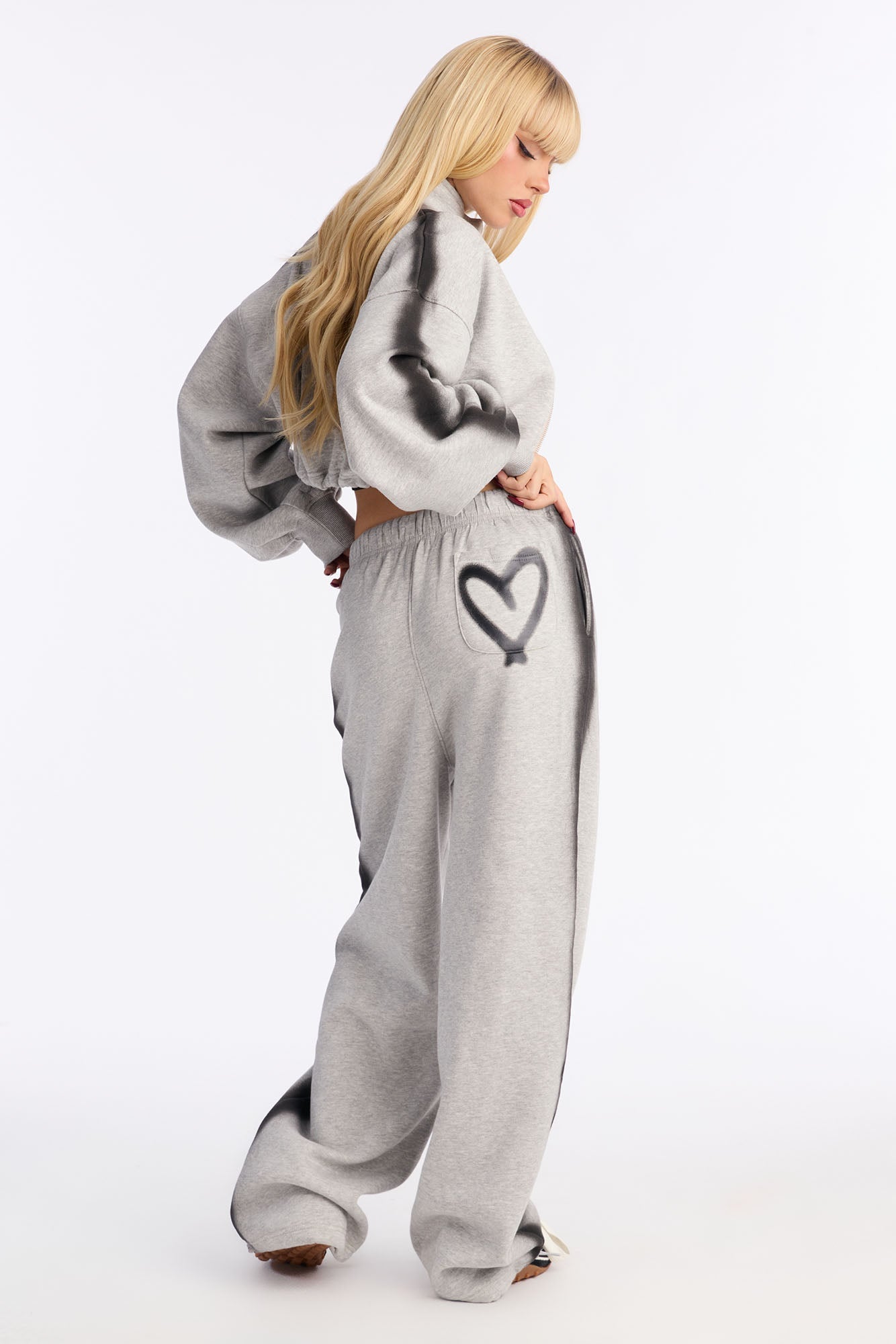 Love Lockdown Fleece Lounge Pant - Heather Grey