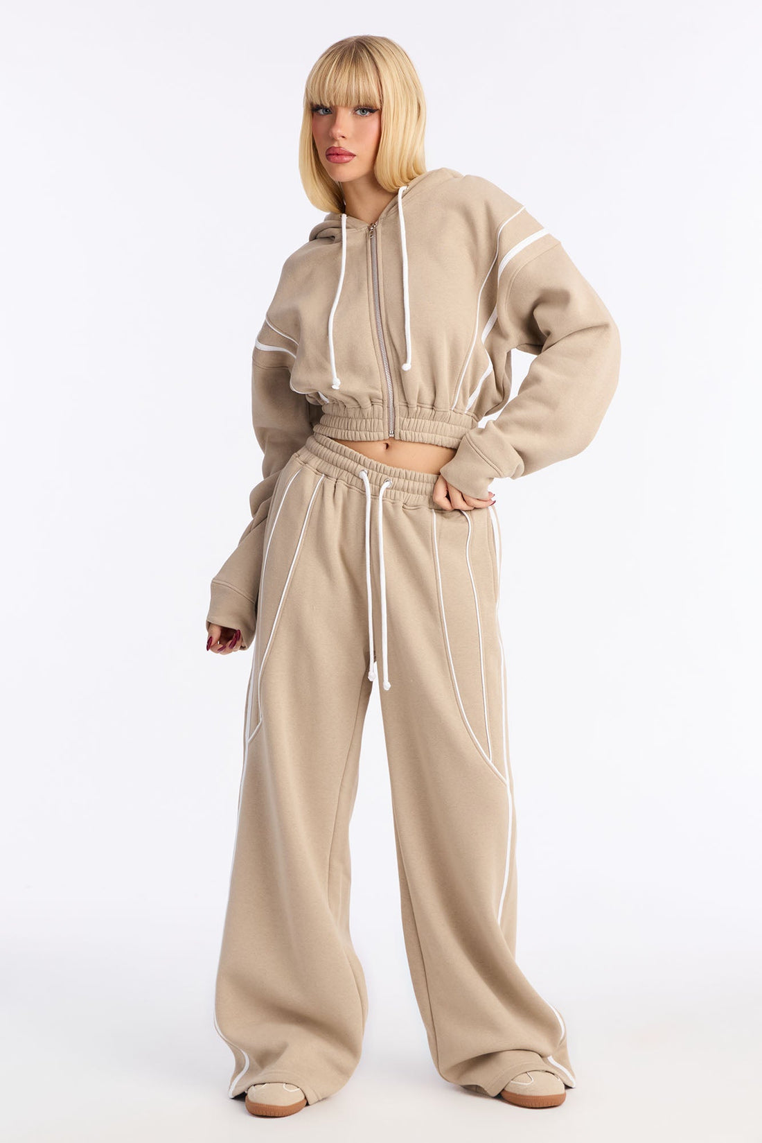 Subtle Flex Fleece Sweatshirt Zip Up - Stone