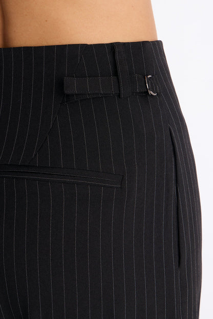 Pinstripes And Attitude Hardware Crepe Trouser Pant 33″ - Black