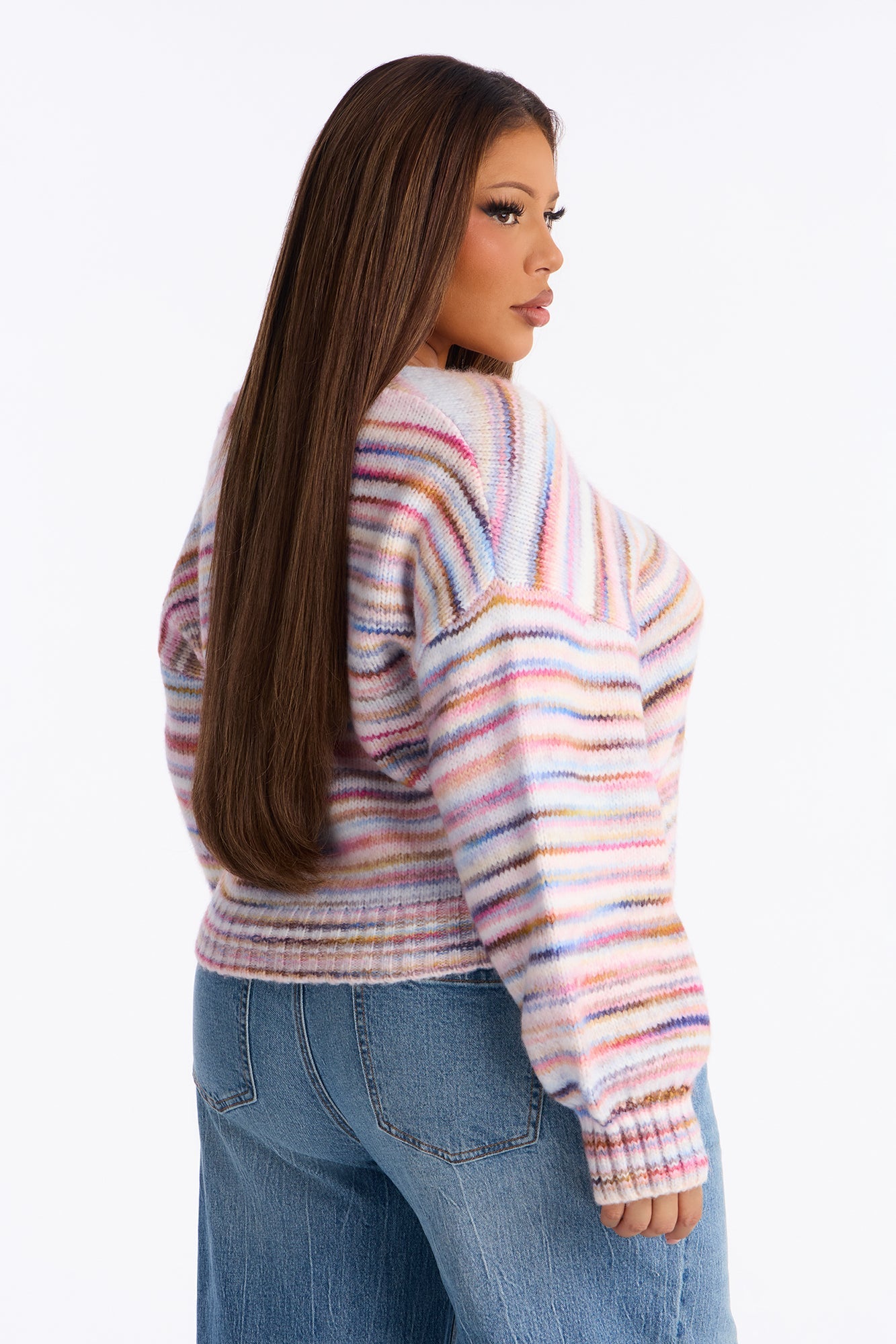 On The Bright Side Space Dye Cardigan - Multi Color