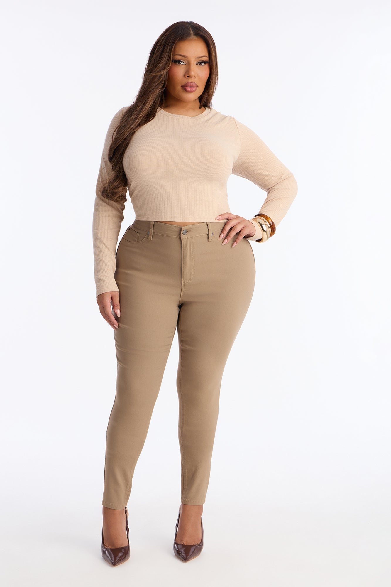 Tall Hyperstretch Skinny Pants - Tan