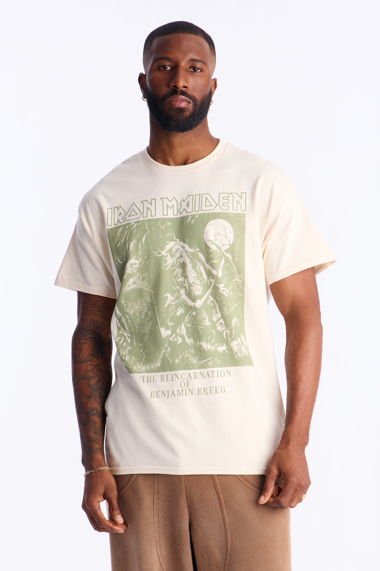 Iron Maiden Night Fall Short Sleeve Tee - Natural