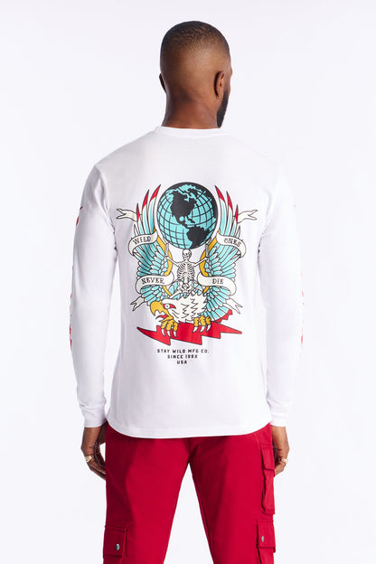 Wild Ones Never Die Long Sleeve Tee - White