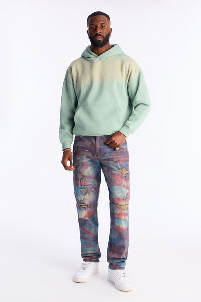 Slim Street Artist Rip And Repair Jean - Blue Wash
