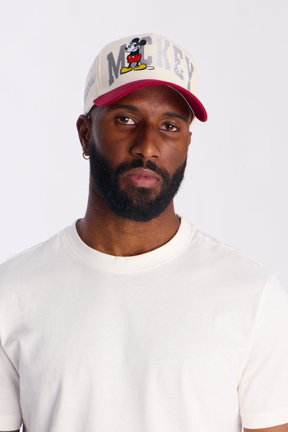 Disney Mickey Two Tone Structured Snapback Hat - Burgundy/combo