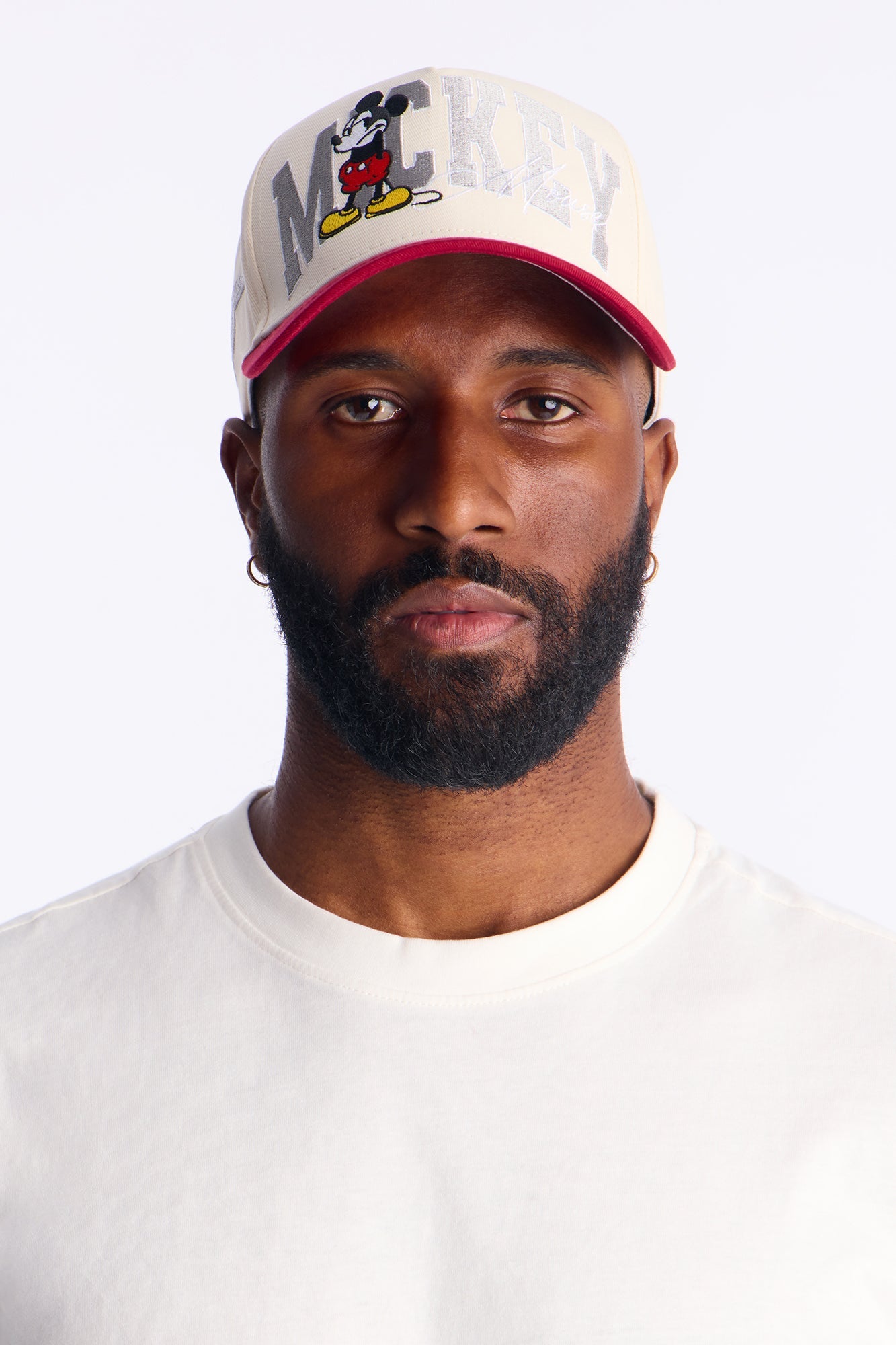 Disney Mickey Two Tone Structured Snapback Hat - Burgundy/combo