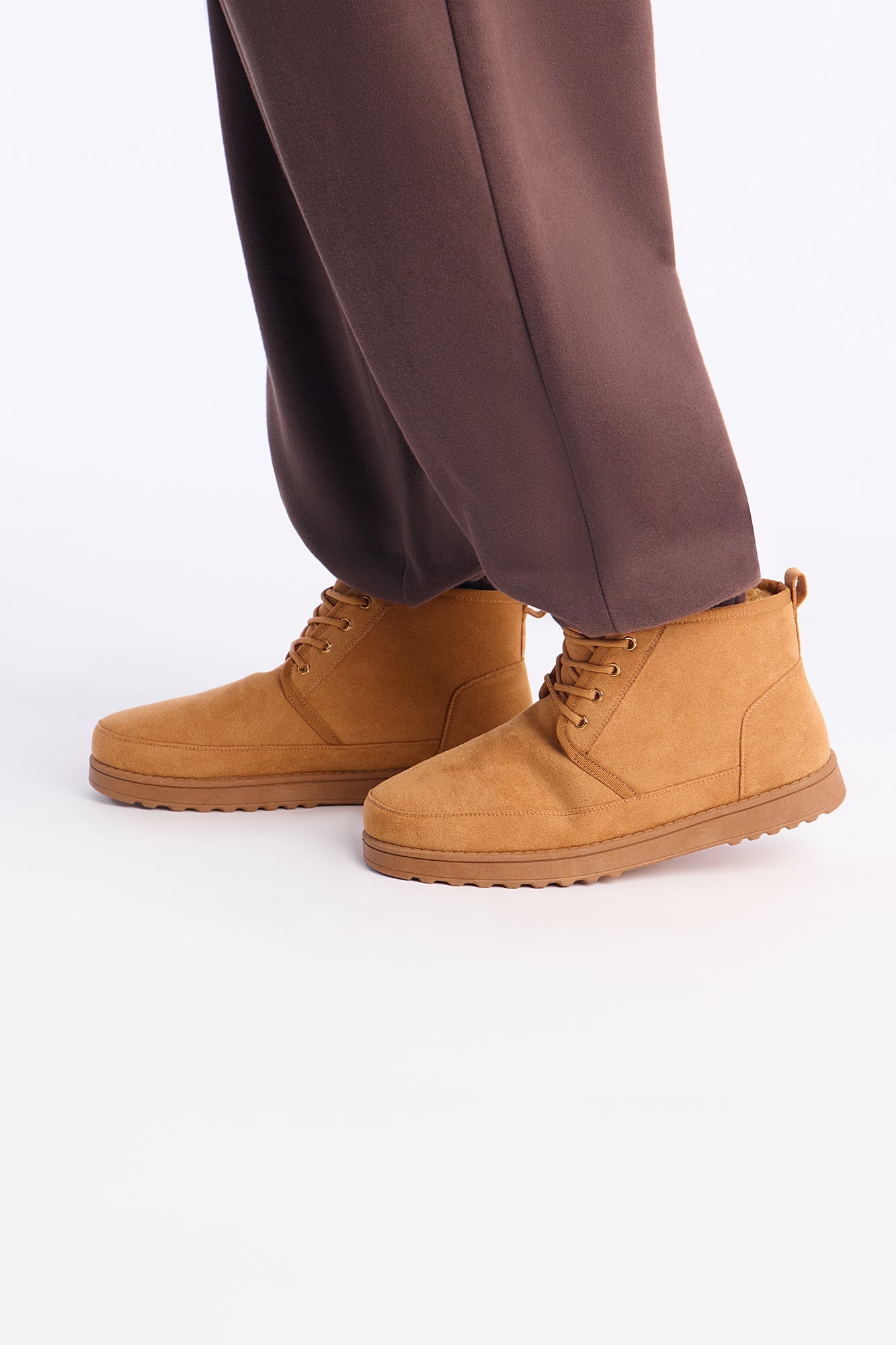 Brooklyn Step Faux Suede Boot - Tan