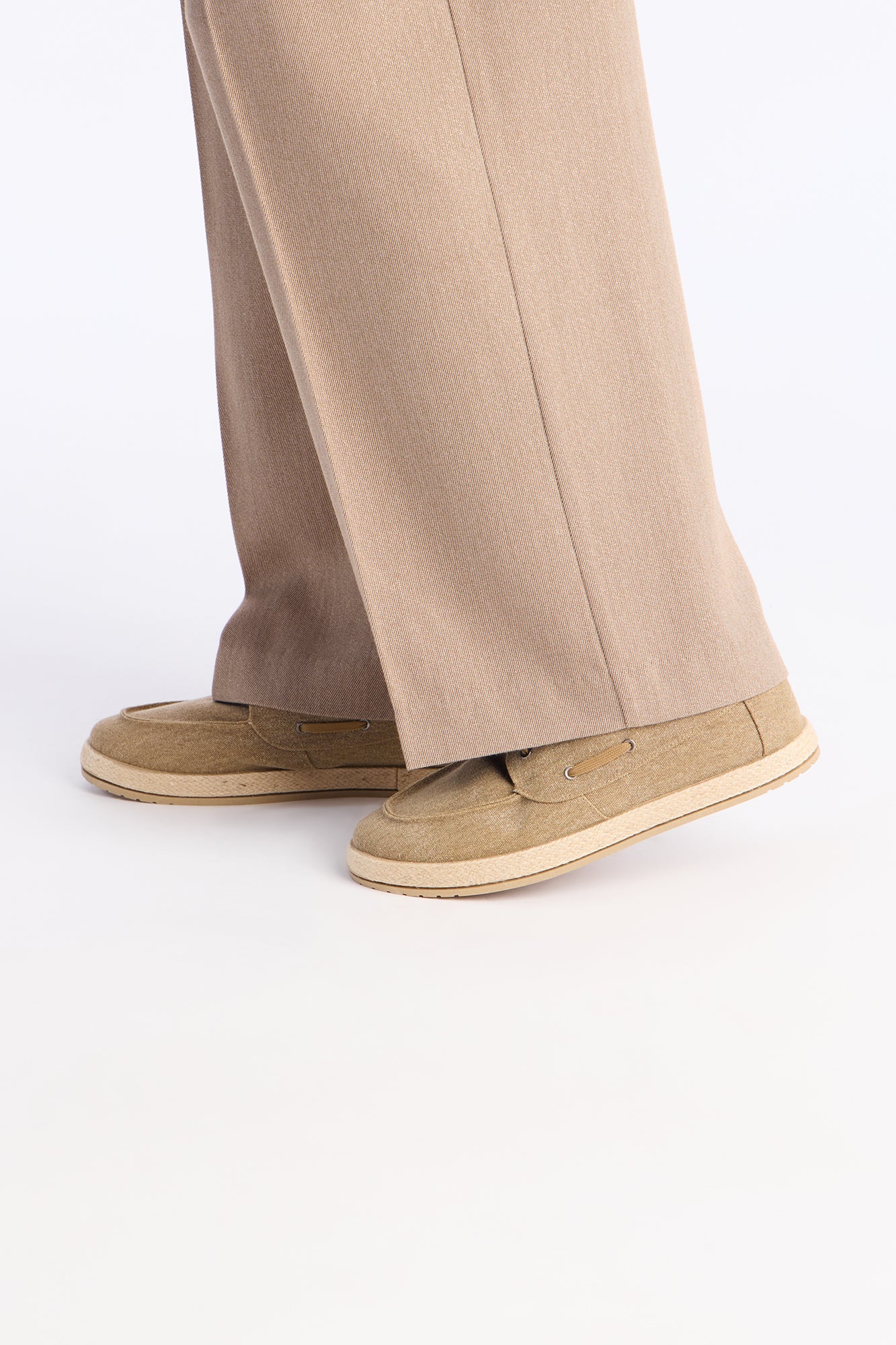 Canvas Boat Shoe Espadrilles - Taupe