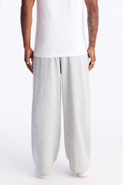 Distressed Wide Leg Sweatpants - Grey