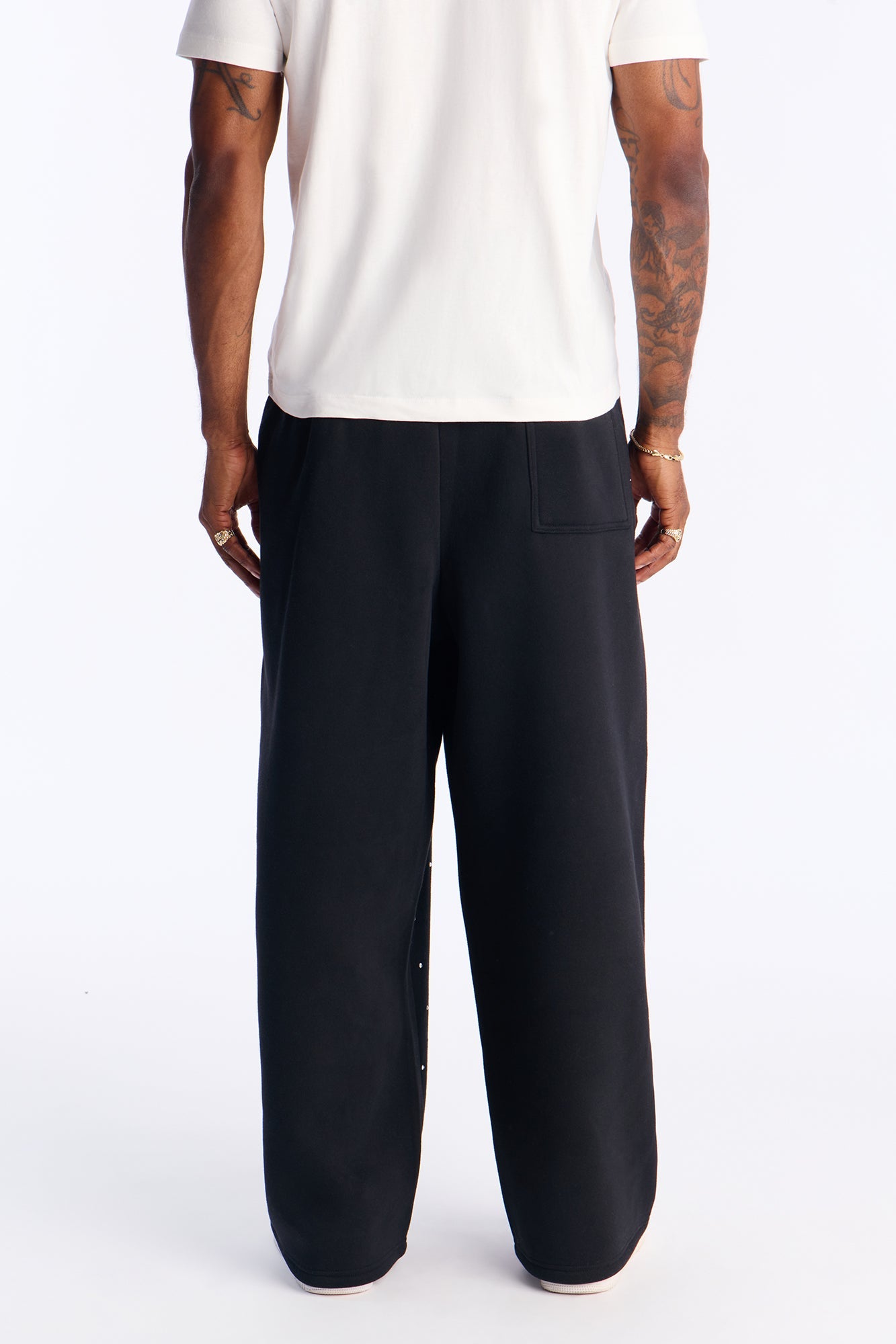 Praying Hands Wide Leg Sweatpants - Black