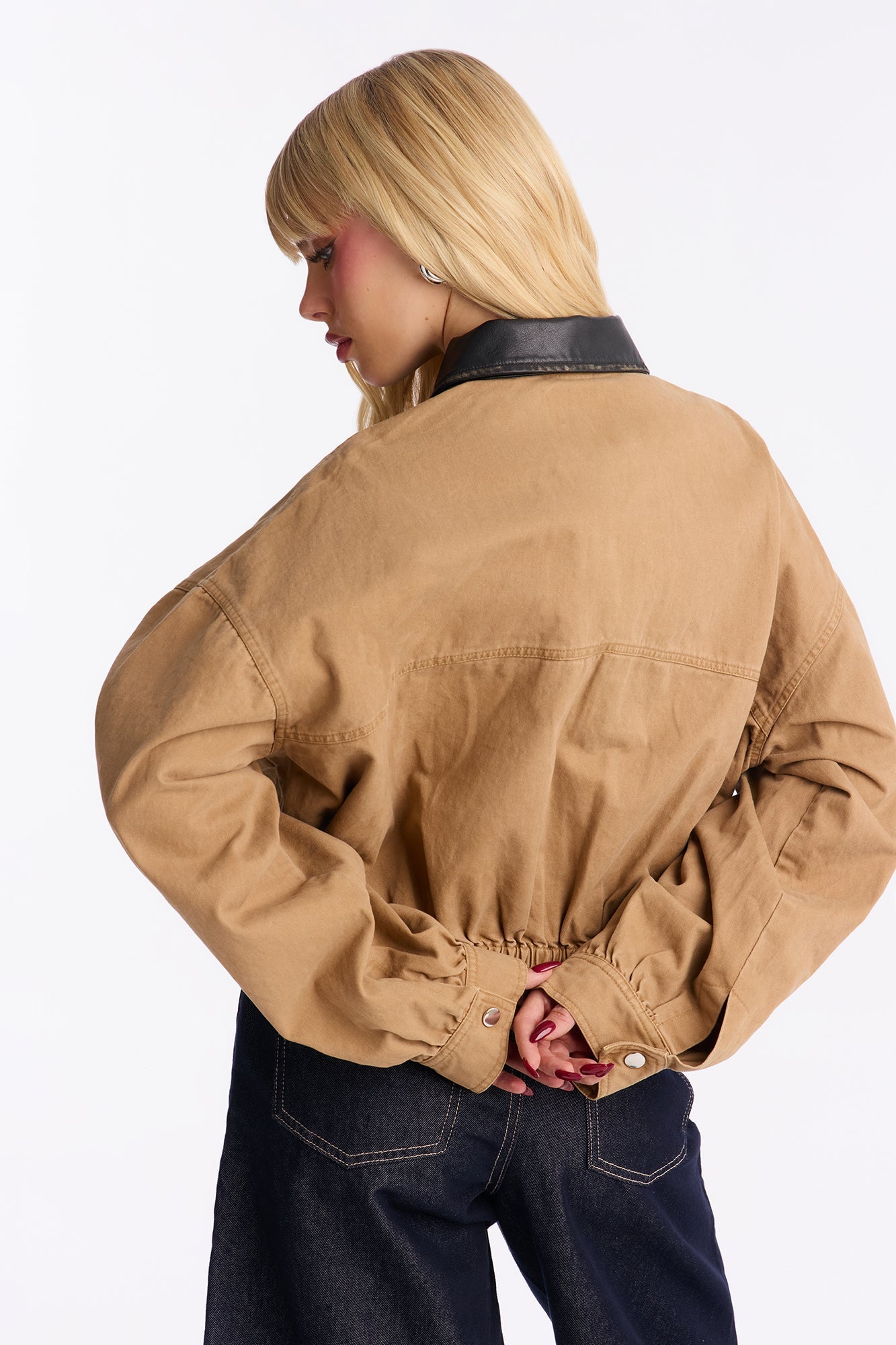 Rory Cropped Cargo Bomber Jacket - Khaki/combo