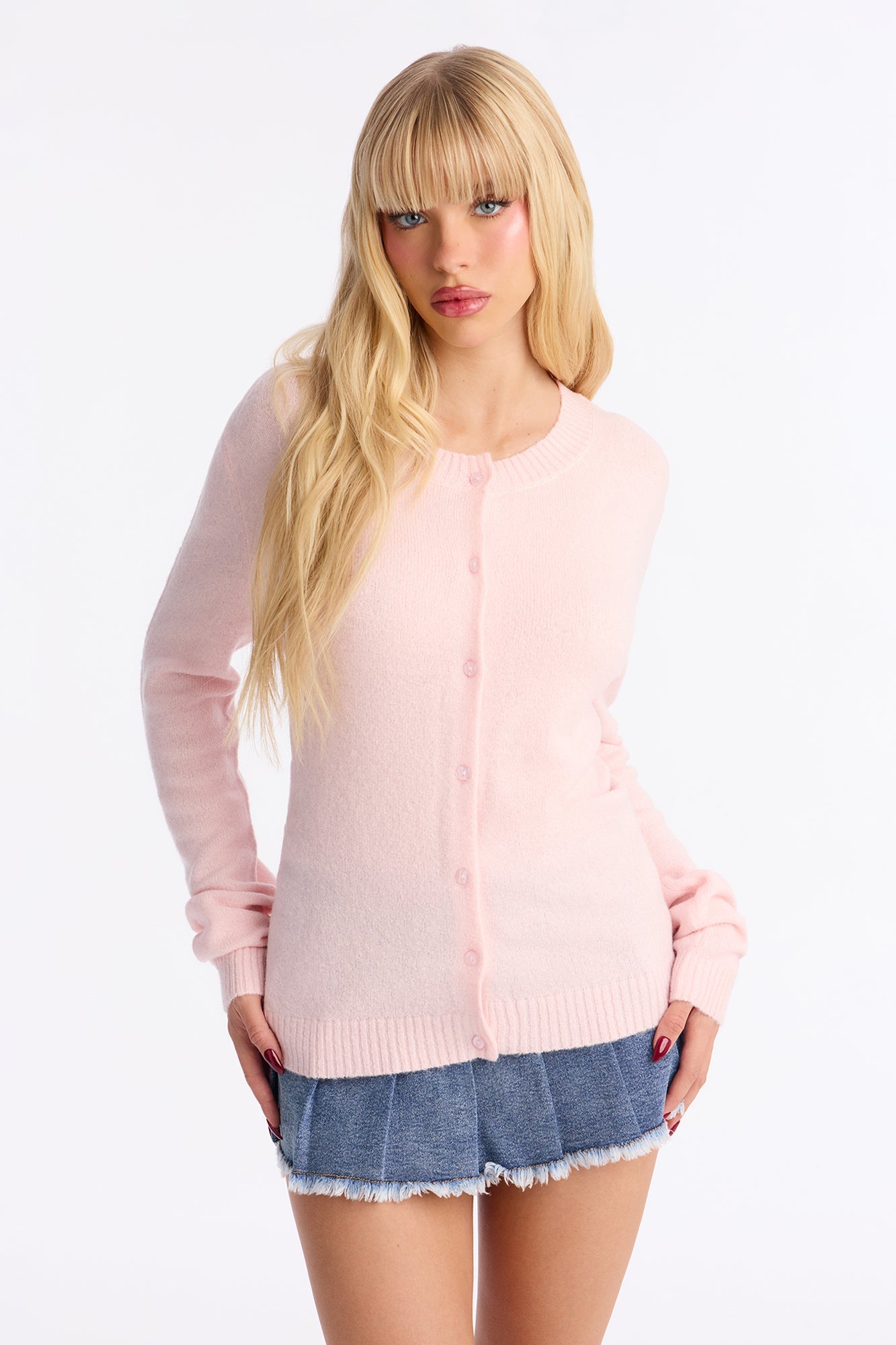 Comfort Club Cardigan - Light Pink