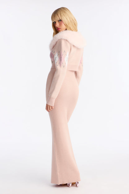 Aspen Sweater Maxi Dress Set - Pink