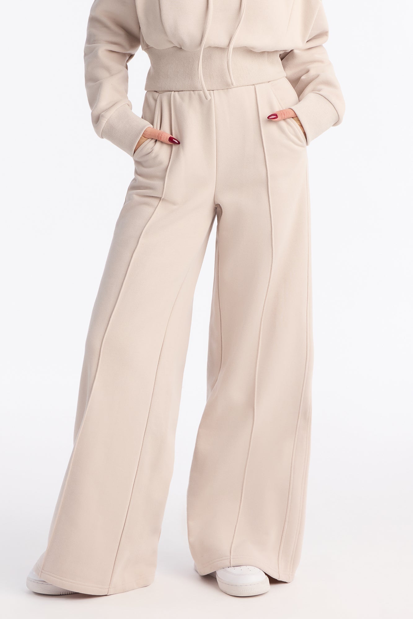 Classic Comfort Wide Leg Pant Set - Taupe