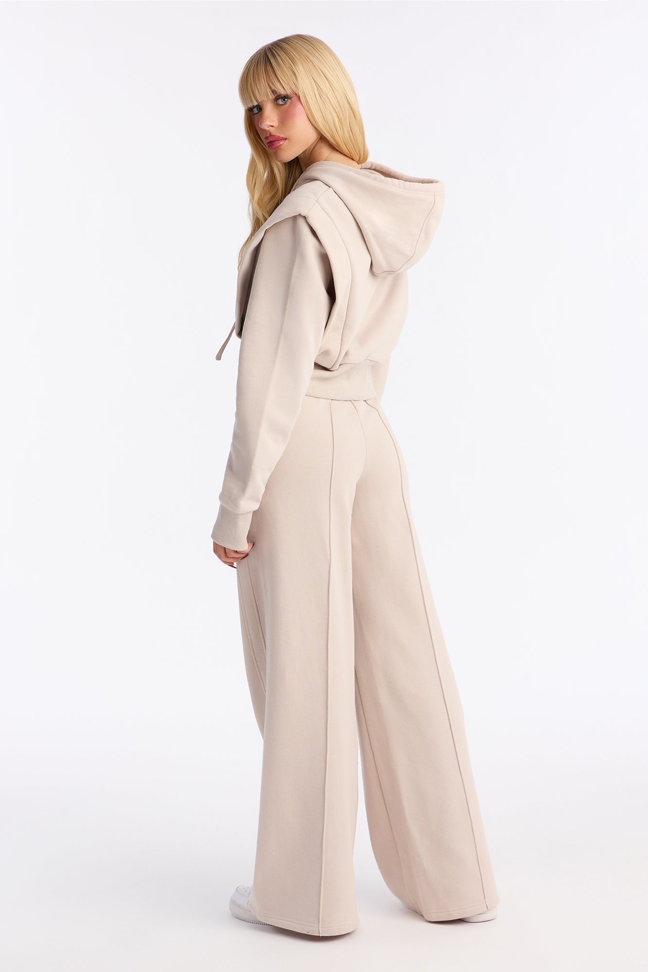 Classic Comfort Wide Leg Pant Set - Taupe